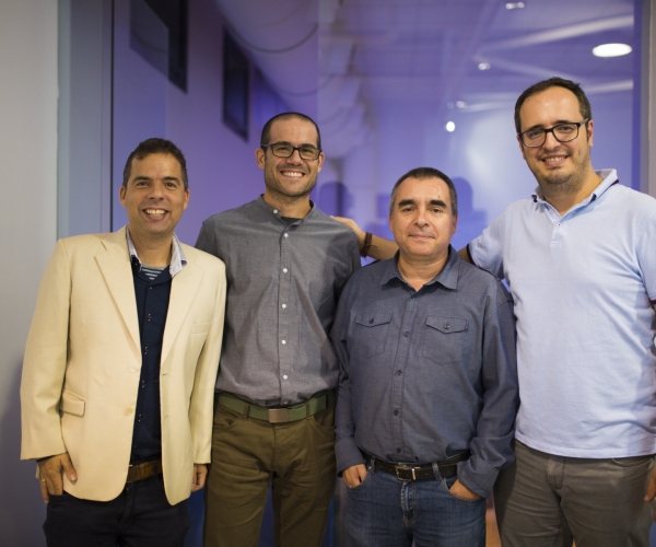 Los técnicos de Proyectos de Cooperación de Farmamundi, Ernesto Urbano, Vicente Merino, el director del área, Emilio Oriola, y Juan Manuel Canales.